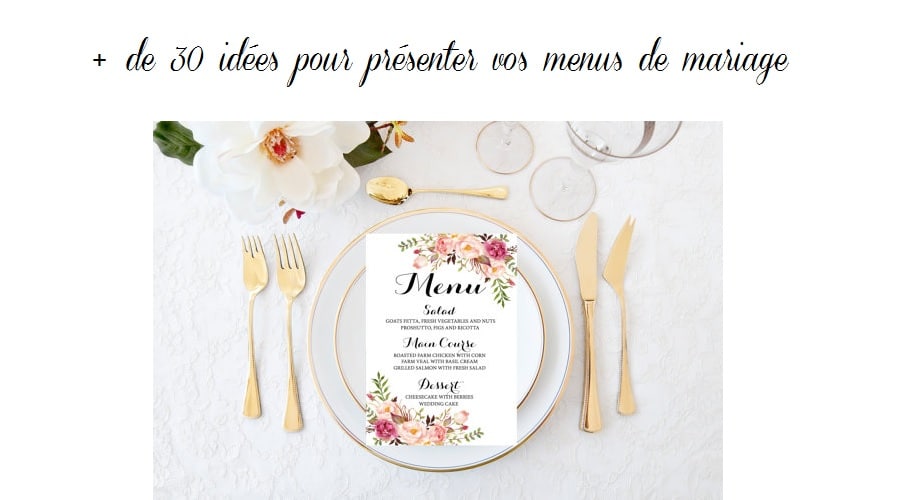 menus de mariage