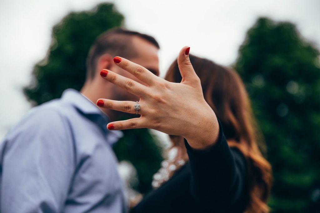 shallow focus photography of man and woman kissing each other
