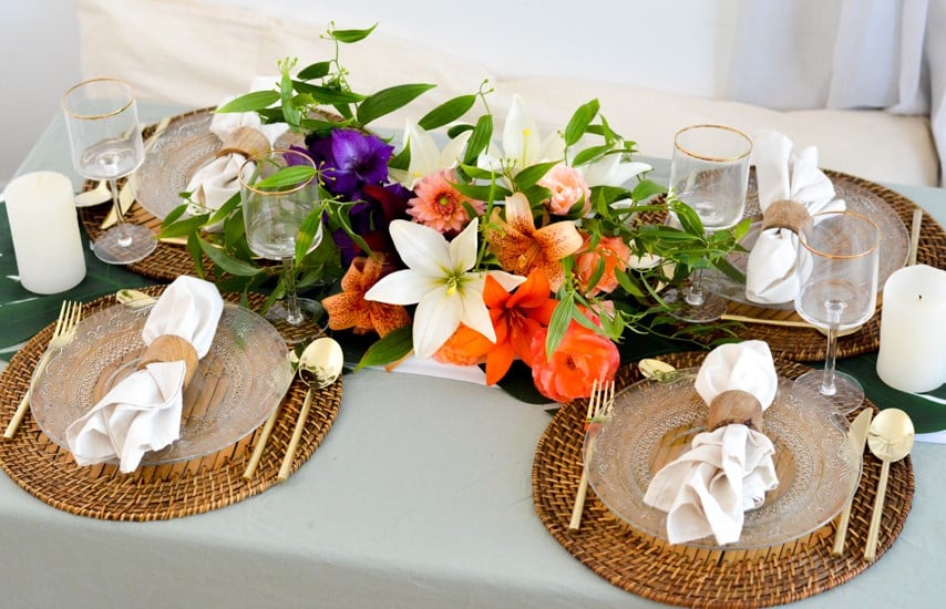 déco de table thème tropical