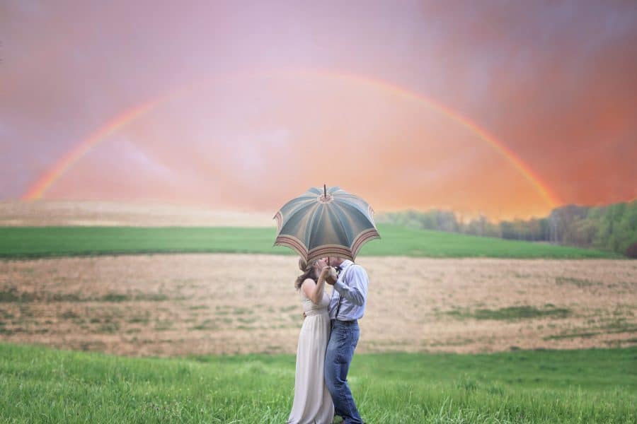 mariage pluie arc-en-ciel