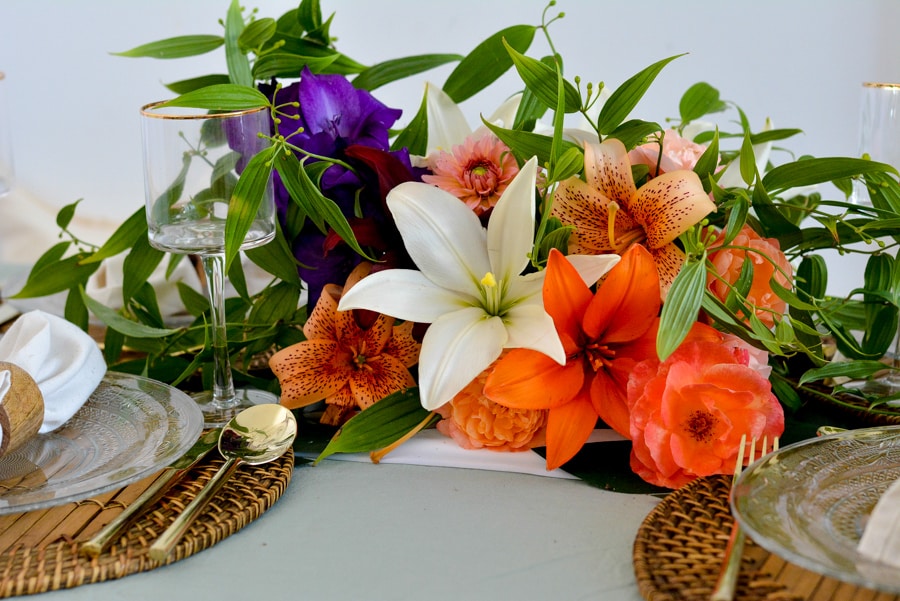table décoration tropicale