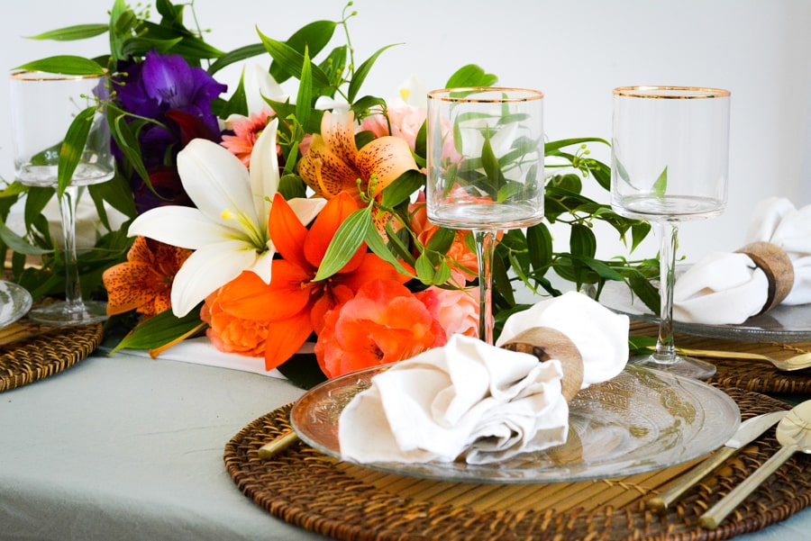 déco table jungle tropique
