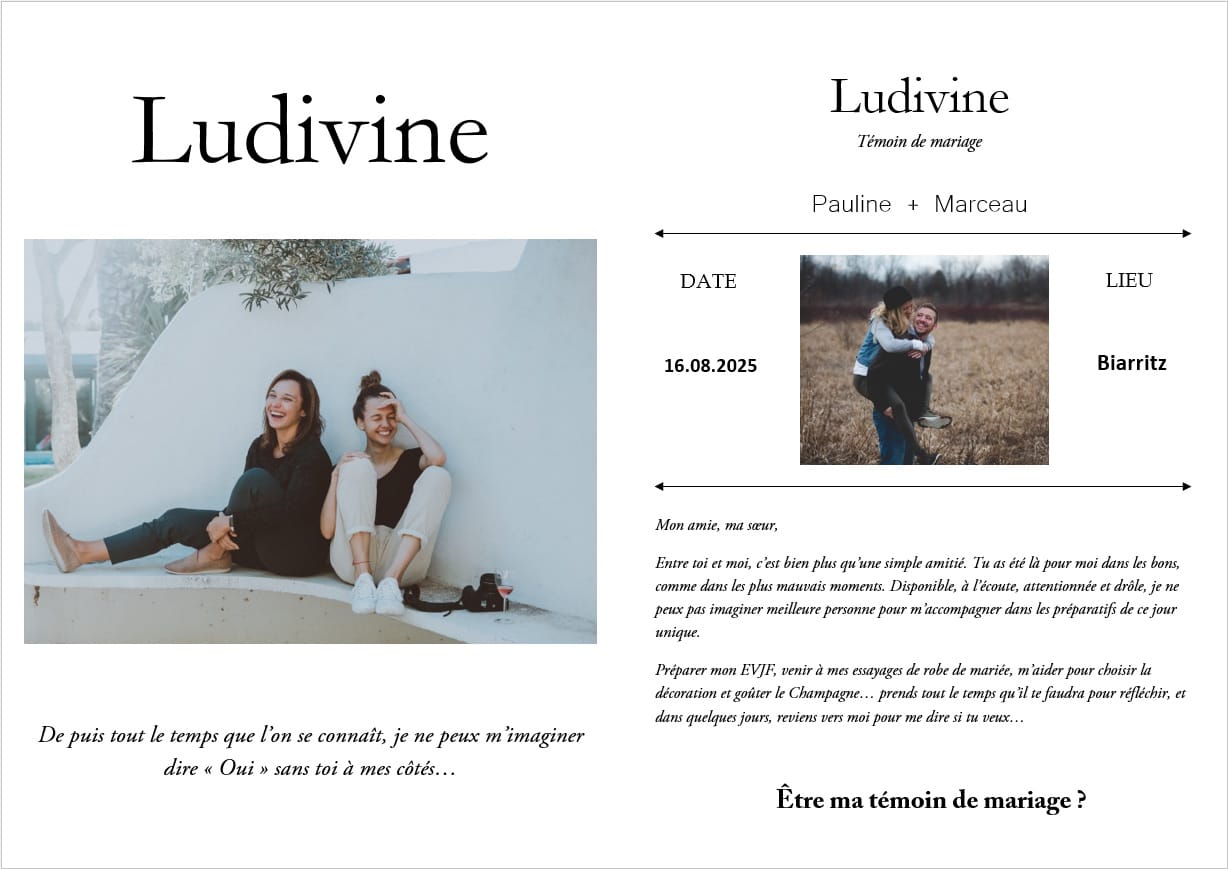 DIY veux tu être ma témoin de mariage