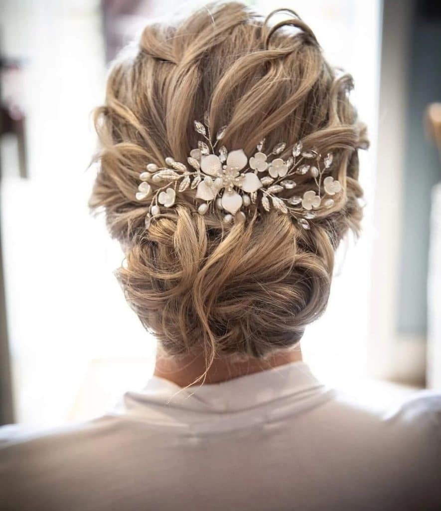Peigne à cheveux de mariée or rose Peigne à cheveux de mariée or rose