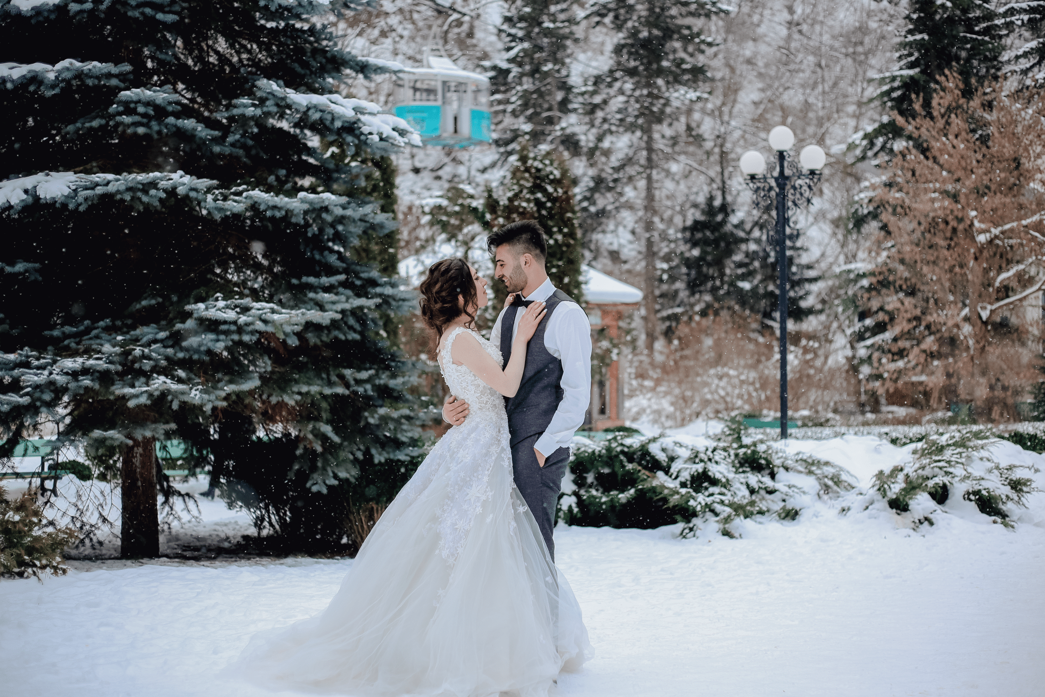 mariage hiver bleu